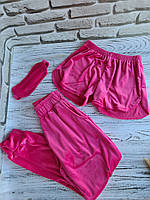 Дитяча велюрова піжама для дівчинки 5 в 1 (штани,шорти,футболка,пов'язка для сну)