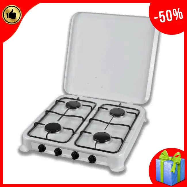 Газовая Плита на 4 Конфорки с Крышкой A-PLUS OC-2108, Настольная ...