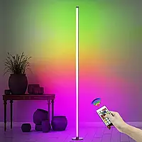 LED торшер на круглой подставке, лед лампа, лед ночник, RGB подсветка, 1.49м + пульт управления