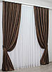 Комплект штор (2шт. 1х2,7м.) жакард, колекція "Мармур Al1". Колір коричневий. Код 436ш 31-358, фото 2