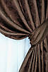 Комплект штор (2шт. 1х2,7м.) жакард, колекція "Мармур Al1". Колір коричневий. Код 436ш 31-358, фото 4
