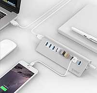 USB-хаб Orico M3H10 USB 3.0 10 портів із блоком живлення hub концентратор алюмінієвий, фото 3