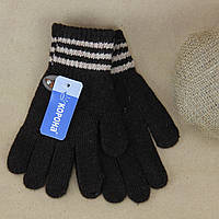 Шерстяные перчатки детские 6-9 лет осенние-зимние с начесом мальчик коричневый