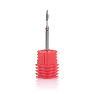 Фреза алмазна Nail Drill "Пламя" 243 021R діаметр 2,1 мм, червона