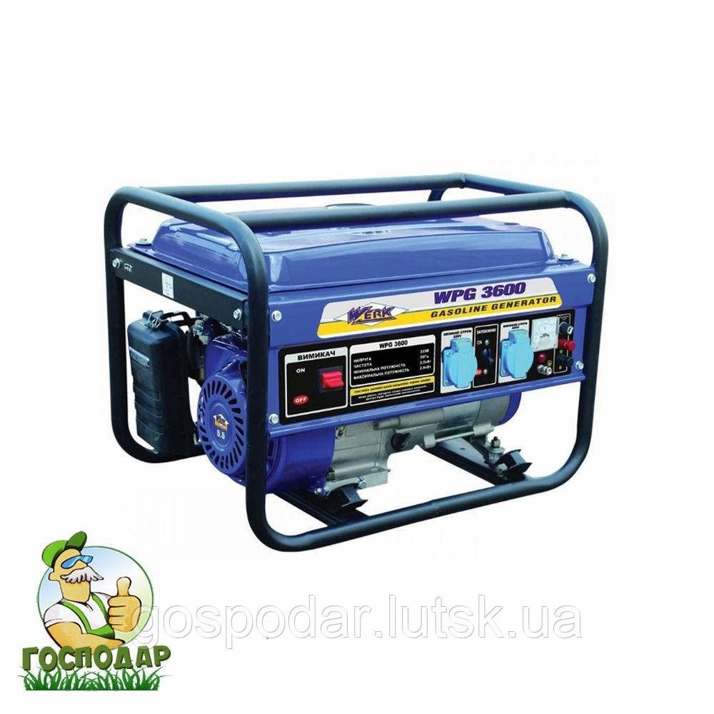 Бензиновий генератор Werk WPG 3600 потужністю 2.8 кВт, фото 1
