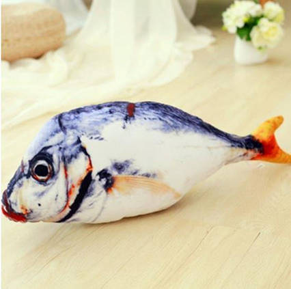 Риба іграшка для котів плюшева 3D Солона риба CatNip з котячою м'ятою 30 см