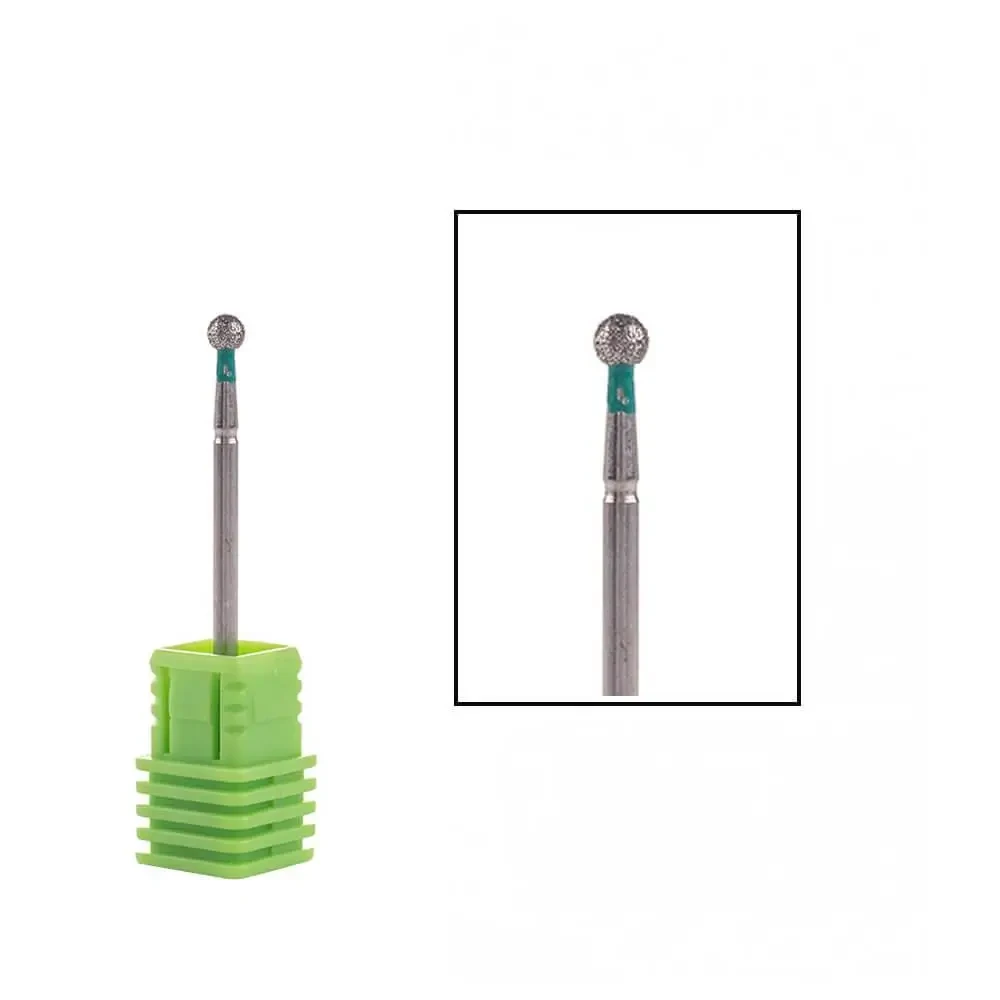 Фреза алмазна Nail Drill "Шарик" 001 035G діаметр 3,5 мм зелена
