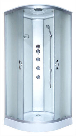 Душовий гідробокс 80*80*210 см переднє скло fabric, заднє скло white, низький піддон, фото 1