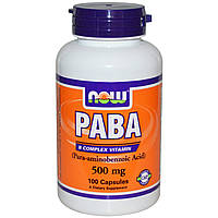 ПАБК (PABA), Now Foods, 500 мг, 100 капсул