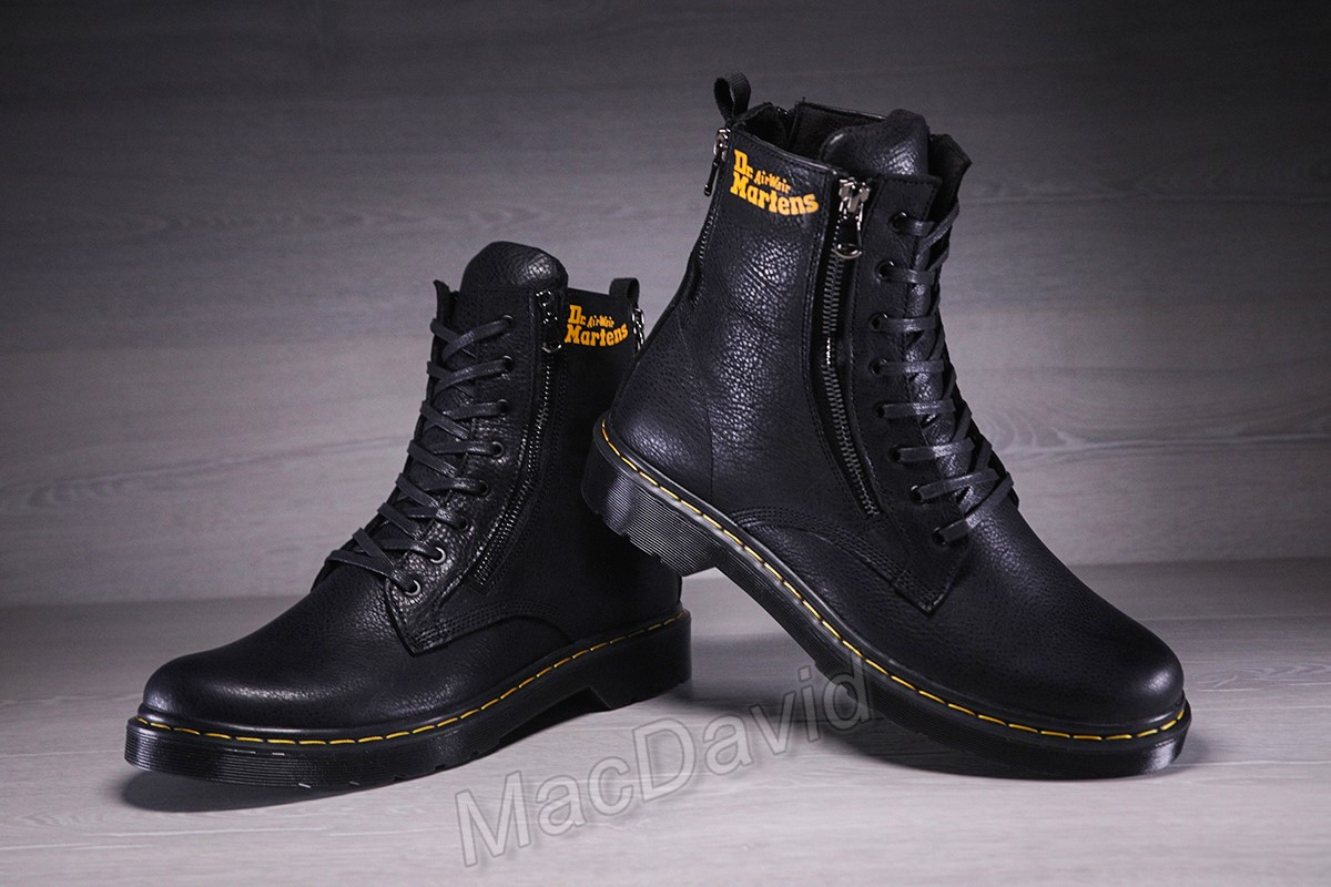 Чоловічі шкіряні черевики, берці dr. martens quattro zipper