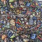 Тканина велюр Плюш (спорт) принт друкований Патріотичний козак, фото 4