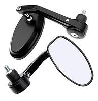 Дзеркала універсальні в торець керма (овали 10.5cm * 5.5cm) чорні голубий антіблік