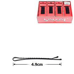 Невидимки Sinuoni чорні ребристі 5 см 10 шт./набір