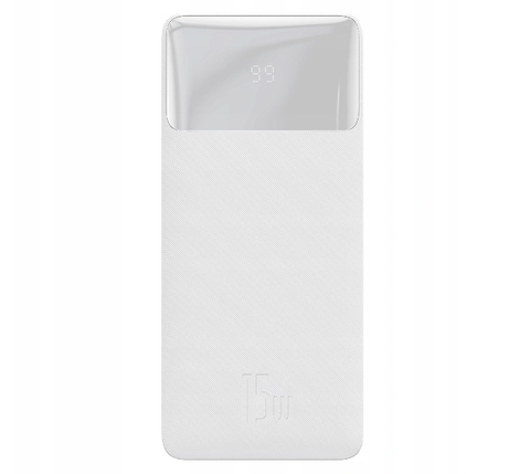 Зовнішній акумулятор BASEUS POWER BANK 20000MAH 3X USB USB-C PD 15W 3A білий, фото 1