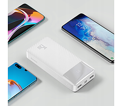 Зовнішній акумулятор BASEUS POWER BANK 20000MAH 3X USB USB-C PD 15W 3A білий, фото 4