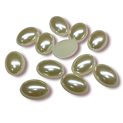 Напівнамистини з перламутром Овал 25 г 10х14 мм Кремовий +-75 шт.
