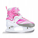 Ковзани роликові 4 в 1 SportVida SV-LG0012 Size 39-42 White/Pink ролики ковзани розсувні для дітей, фото 7