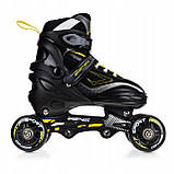 Роликові ковзани 4 в 1 SportVida SV-LG0068 Size 35-38 Black/Yellow ролики ковзани розсувні для дітей, фото 5