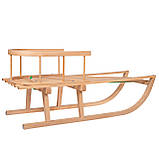 Санки дерев'яні зі спинкою 90 см Springos SAN001 для дітей, фото 3