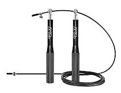 Скакалка швидкісна 4FIZJO Speed Rope 4FJ1158 Black зі сталевими підшипниками для крофіту