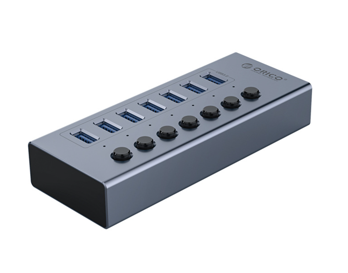USB-хаб Orico BT2U3-7AB USB 3.0 7 портів алюмінієвий з блоком живлення hub концентратор