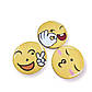 Ґудзики дерев'яні з принтом Смайлики круглі 25 мм 15 шт. Різнокольоровий, фото 2
