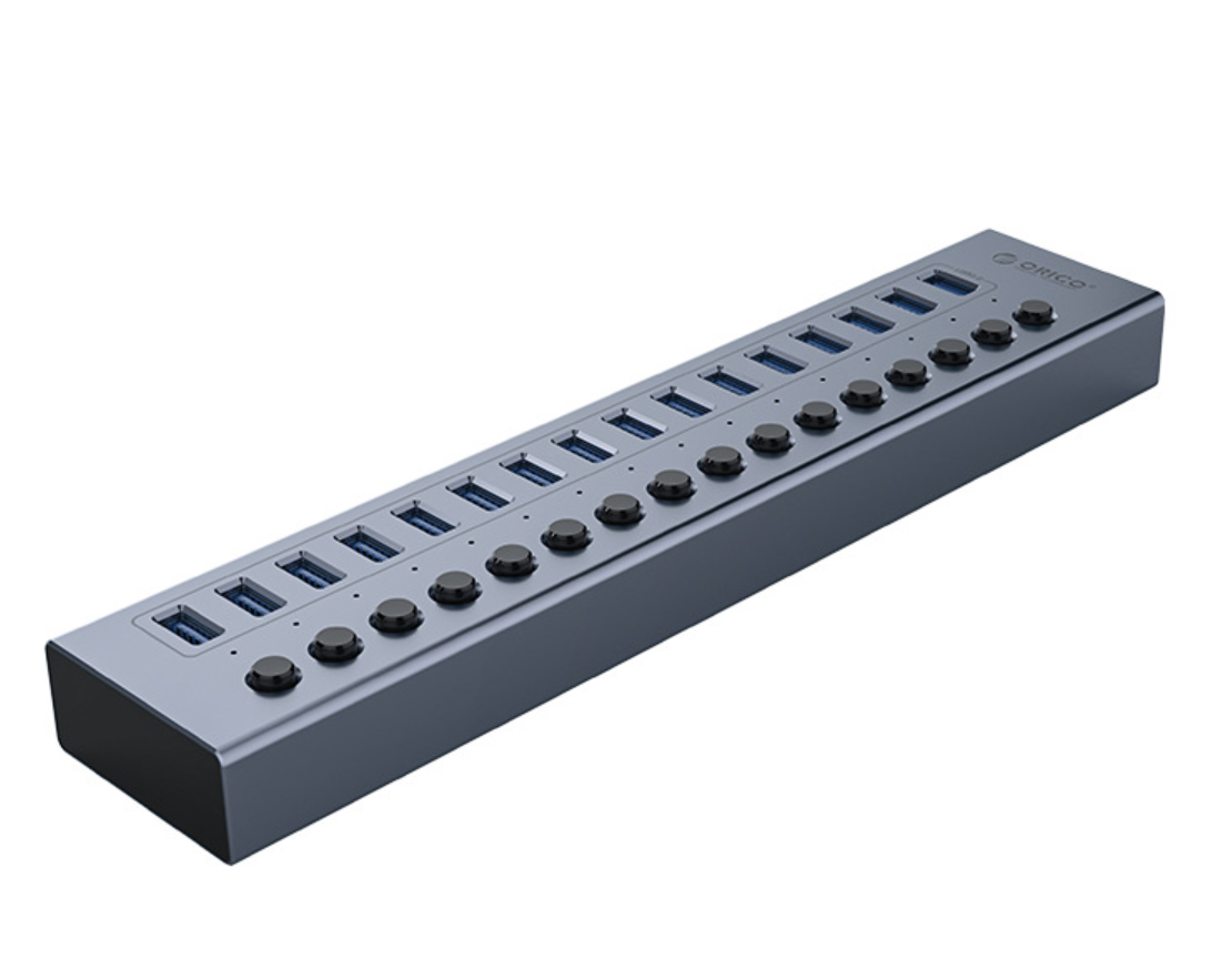 USB-хаб Orico BT2U3-16AB USB 3.0 16 портів алюмінієвий з блоком живлення hub концентратор