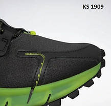 Чоловічі кросівки Reebok Zig Kinetica Edge чорно-зелені термо кросівки в темряві світяться водовідштовхувальні, фото 6