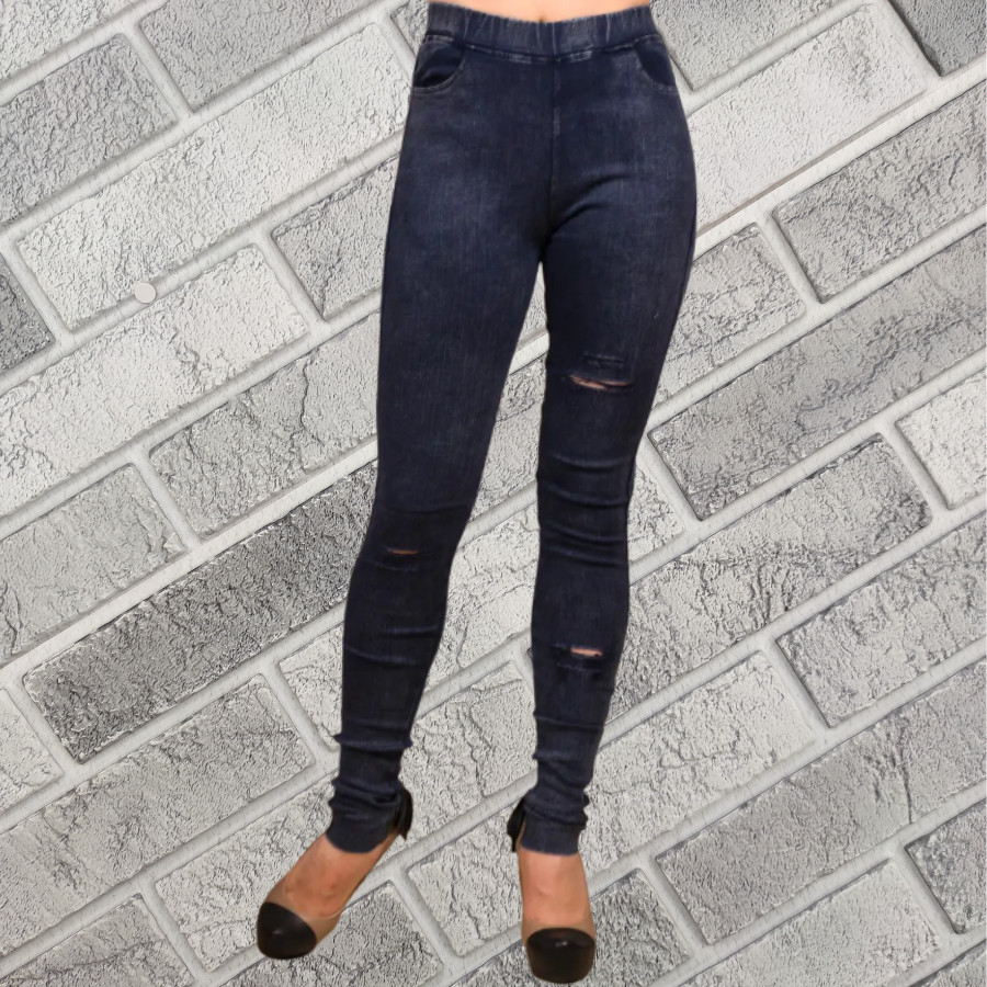 Жіночі джинси стрейч з розрізами демісезонні Ластівка 611 молодіжні з кишенями L 40-46 ЛЗ-21206