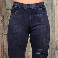 Жіночі джинси стрейч з розрізами демісезонні Ластівка 611 молодіжні з кишенями L 40-46 ЛЗ-21206, фото 4