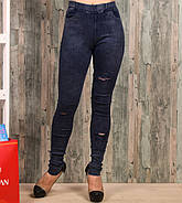 Жіночі джинси стрейч з розрізами демісезонні Ластівка 611 молодіжні з кишенями L 40-46 ЛЗ-21206, фото 10
