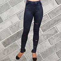 Жіночі джинси стрейч із розрізами демісезонні Ластівка 611 молодіжні з кишенями M 38-44 ЛЗ-21205