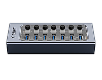 USB хаб Orico AT2U3-7AB USB 3.0 7 портів алюмінієвий з блоком живлення hub концентратор, фото 3