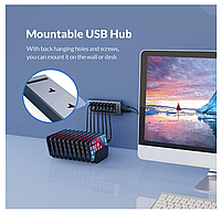 USB хаб Orico AT2U3-7AB USB 3.0 7 портів алюмінієвий з блоком живлення hub концентратор, фото 6