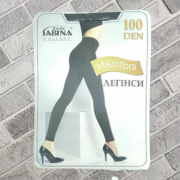 Легінси жіночі мікрофібра р.3 чорні Lady Sabina 100DEN без трусиків 1 шов 20025038