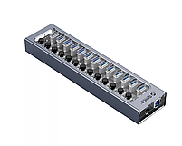 USB-хаб Orico AT2U3-13AB USB 3.0 13 портів алюмінієвий з блоком живлення hub концентратор, фото 7