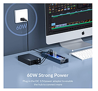 USB-хаб Orico AT2U3-13AB USB 3.0 13 портів алюмінієвий з блоком живлення hub концентратор, фото 6