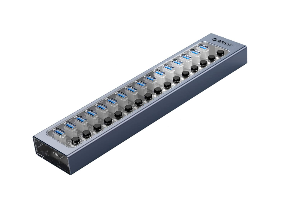 USB-хаб Orico BT2U3-16AB USB 3.0 16 портів алюмінієвий з блоком живлення hub концентратор