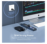 USB-хаб Orico BT2U3-16AB USB 3.0 16 портів алюмінієвий з блоком живлення hub концентратор, фото 7