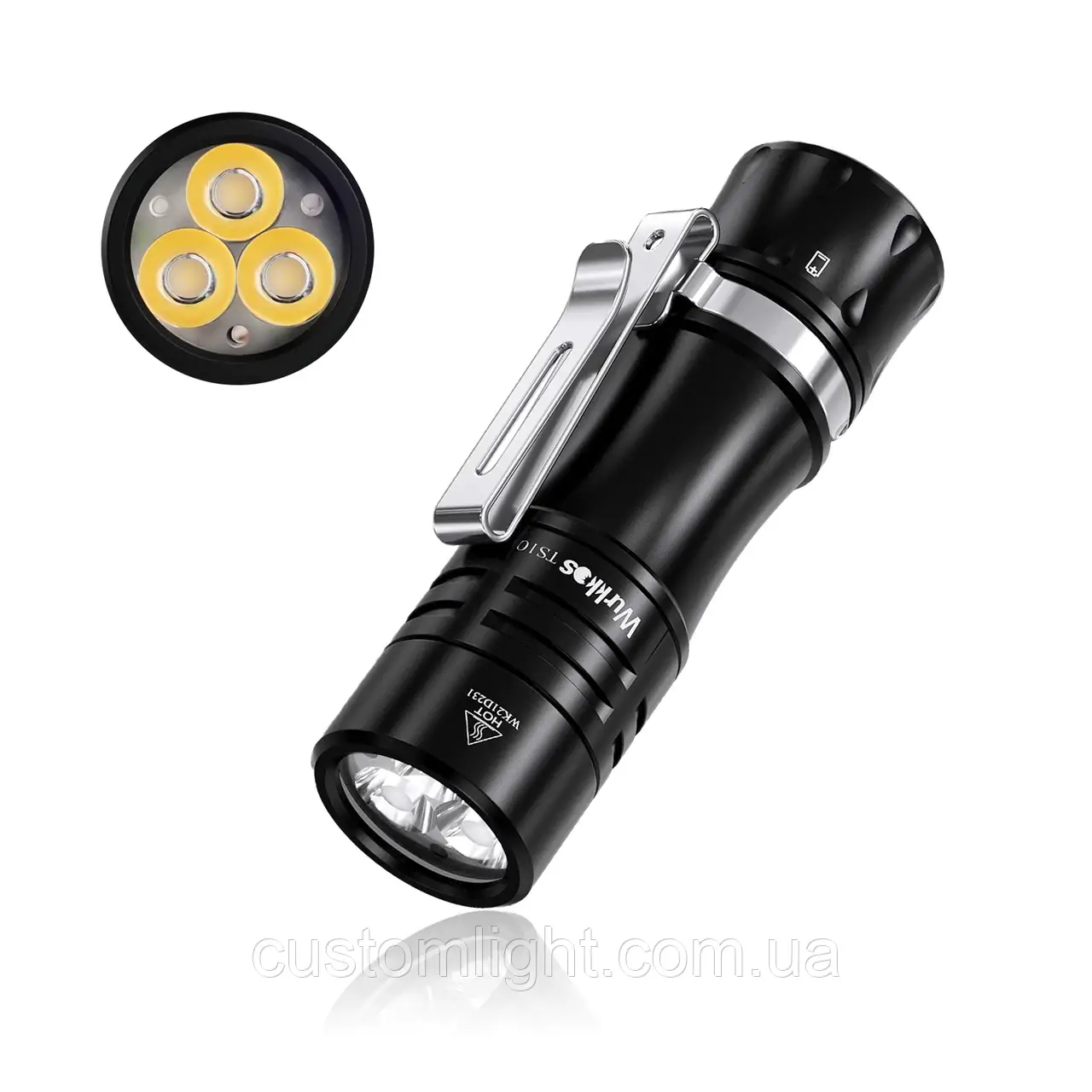 Ліхтарик Wurkkos TS10 3* CSP 4000k + 3* Aux LED Orange, 1400Lm