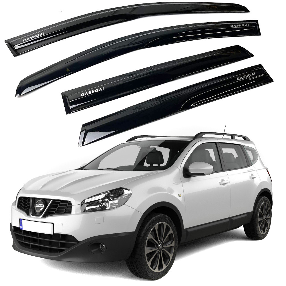 Дефлекторы окон ветровики Acrylic для Nissan Qashqai 2007-2014 Гибкие, фото 1
