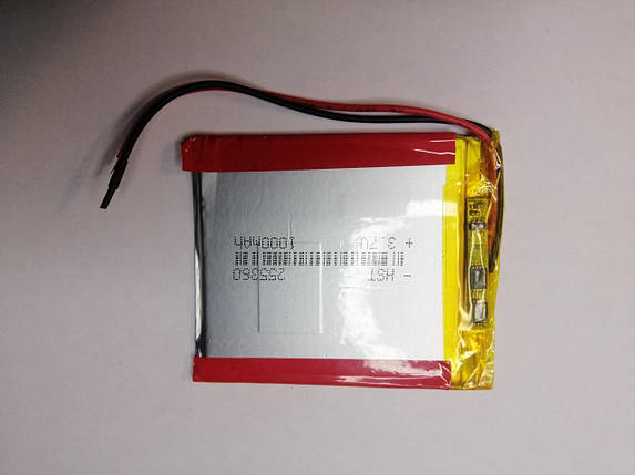 Акумулятор 255360 3,7V 1000mAh 53x60, 2,5 мм 2 контакти, фото 1