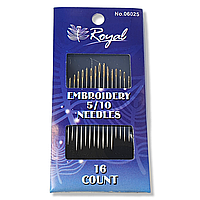 Набір ручних голок для шиття Royal 16 шт. Японія, 06025 золоте вушко( 10 пластин упаковка )