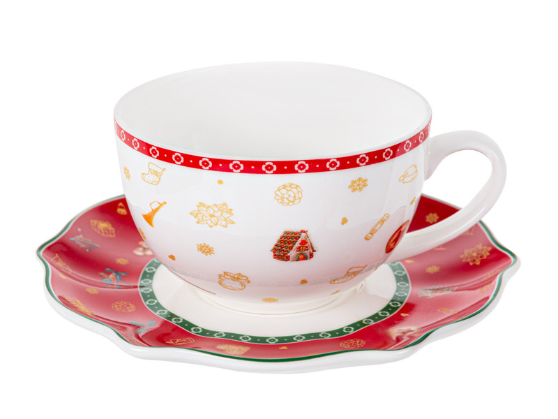 Чайний набір 2 предмети Lefard Різдвяна Колекція 250 мл 985-143 порцеляна