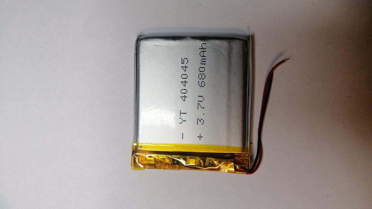 Акумулятор 404045 3,7V 680 mAh 40x45, 4,0 мм на 2 контакти