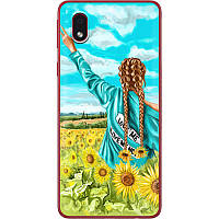 Чехол Силиконовый с Картинкой на Samsung Galaxy A01 Core (A013) (Патриотический, Девушка Украинка)