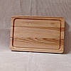 Дерев'яна дошка прямокутна тарілка для подачі страв двостороння з ясеня, фото 4