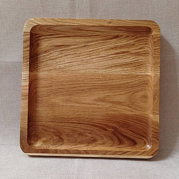 Дубова 25х25 см квадратна дошка для подачі страв двостороння
