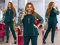 Костюм жіночий двійка блузка і штани тканина креп-дайвінг різні кольори батальні розміри:50-52,54-56,58-60,62-64