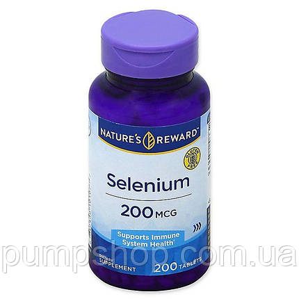 (уцінка термін по 5.24) Селен Nature's Reward Selenium 200 mcg 200 таб., фото 2